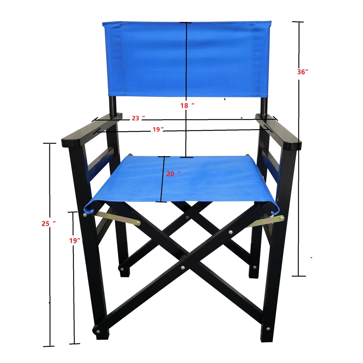 Folding Chair Wooden Director Chair Canvas Folding Chair Folding Chair 2pcs/set populus + Canvas (Color : Blue) - V.I.P Digital Presence
