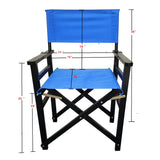 Folding Chair Wooden Director Chair Canvas Folding Chair Folding Chair 2pcs/set populus + Canvas (Color : Blue) - V.I.P Digital Presence