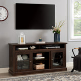 Contemporary TV Media Stand Modern Entertainment Console Brown - V.I.P Digital Presence