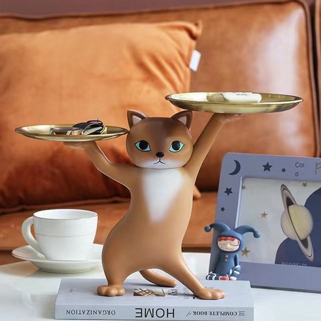 Animal ornaments enchanting cat tray storage living room foyer desktop home decoration ornaments resin - V.I.P Digital Presence