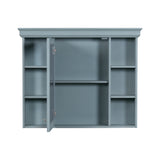 35 ''x 28' 'blue wall mounted bathroom storage cabinet with mirror door and medication cabinet with 6 open shelves - V.I.P Digital Presence