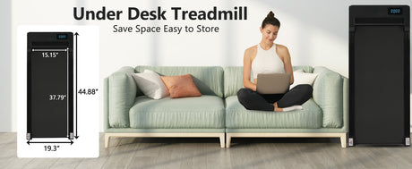 New 8.10 Walking Pad Under Home Desktop Treadmill -2.5HP Walking Treadmill 0.6-4MPH 300LBS Capacity Remote Control Battery - V.I.P Digital Presence