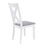 TOPMAX Rustic Minimalist Wood 5-Piece Dining Table Set with 4 X-Back Chairs for Small Places  White