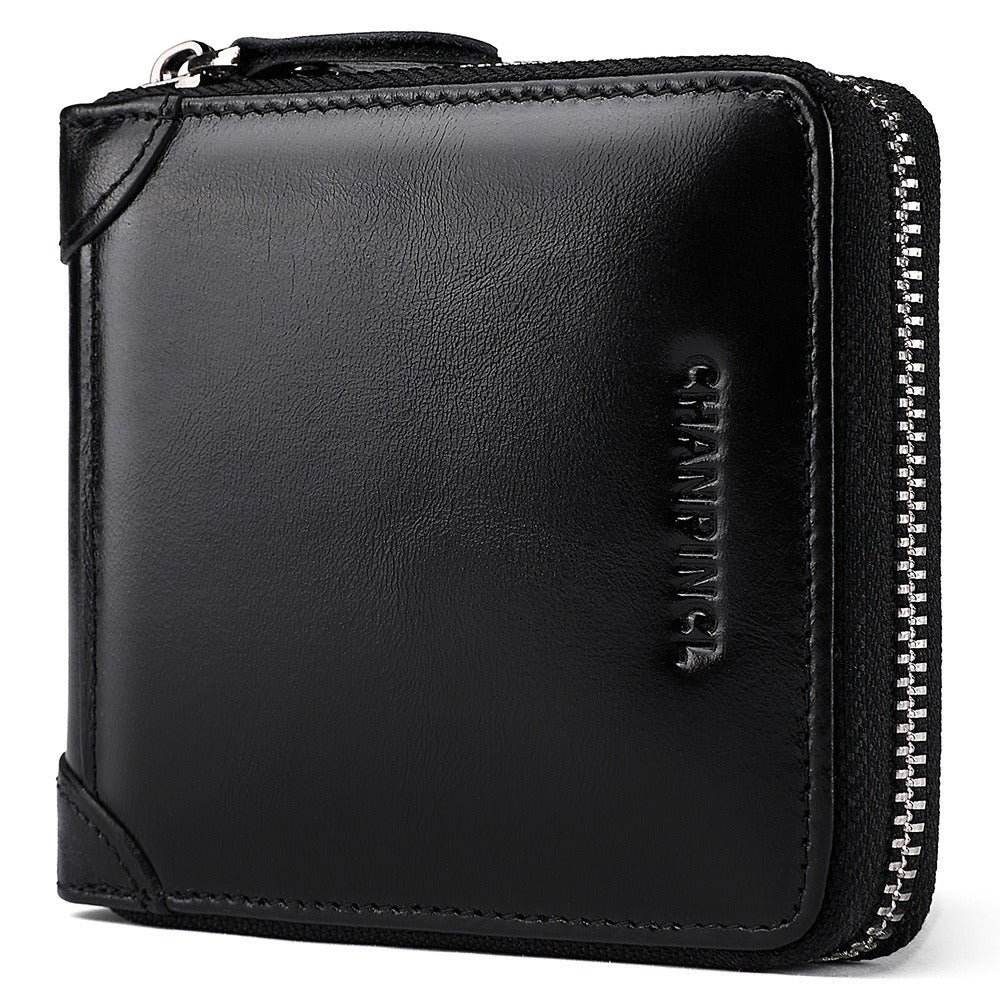 Men's Wallet Leather Zero Purse Zipper Wallet Horizontal Multi-Function Gift Box Wallet - V.I.P Digital Presence