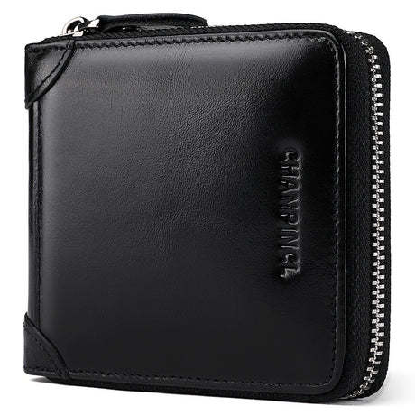 Men's Wallet Leather Zero Purse Zipper Wallet Horizontal Multi-Function Gift Box Wallet - V.I.P Digital Presence