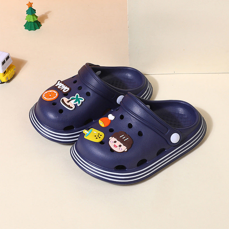 New Children's Hole Shoes Boys And Girls Summer Cute Outer Wear Toddler Soft Bottom Sandals And Slippers