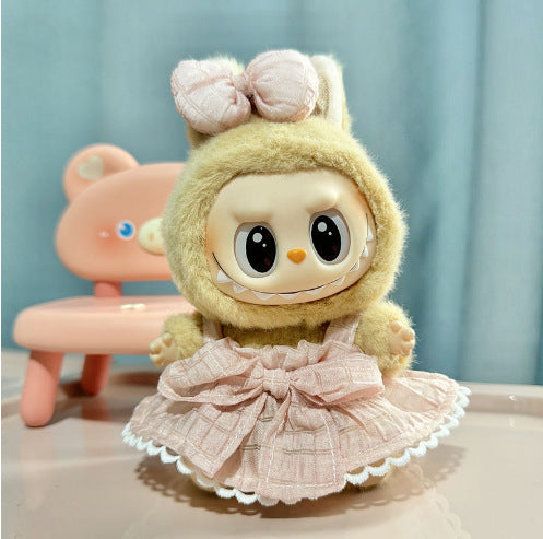 Ropa] Ropa Labubu con colgante de cara de PVC, ropa para muñecas de la serie Labubu Sitting Party