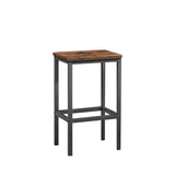 Bar Table Set Square Bar Table with 2 Bar Chairs Industrial Style Bar Chairs for Kitchen Breakfast Table Rustic Brown and Black