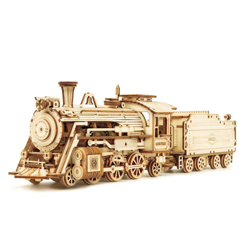 Tren Jeep, camión, juguete para niños, rompecabezas 3D de madera, ensamblado a mano, regalo para niños