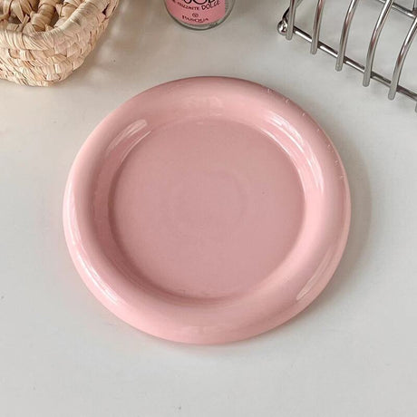 Ins - style Round Ceramic Food Plates. Thick - edged, creative Nordic tableware. Ideal for dessert, steak, pasta. - V.I.P Digital Presence