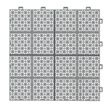 12 x 12 inch gray interlocking deck tiles, plastic waterproof, weighing up to 6613 pounds, with a rose pattern pack of 12 - V.I.P Digital Presence