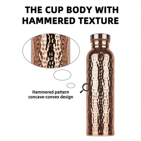 800ML Copper Hammer - Pattern Water Bottle: Leakproof, for Sports/Outdoor/Cycling/Gym/Fitness/Travel - V.I.P Digital Presence