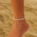 Holiday starfish soft ceramic ankle chain set, beach multi-layer alloy copper chain ankle ring - V.I.P Digital Presence