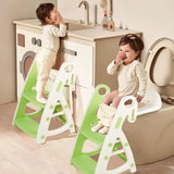 Potty Training Seat & Toddler Step Stool Stability Toddler Toilet Seat Adjustable Height Potty Seats for Toddlers Boys Girls