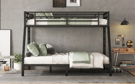 Metal Twin XL over Queen Bunk Bed for Teens and Adults,Space-Saving/Noise Reduced/No Box Spring Needed - V.I.P Digital Presence