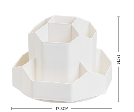 Large capacity rotatable pen holder plastic storage box rotating desktop stationery multifunctional office - V.I.P Digital Presence