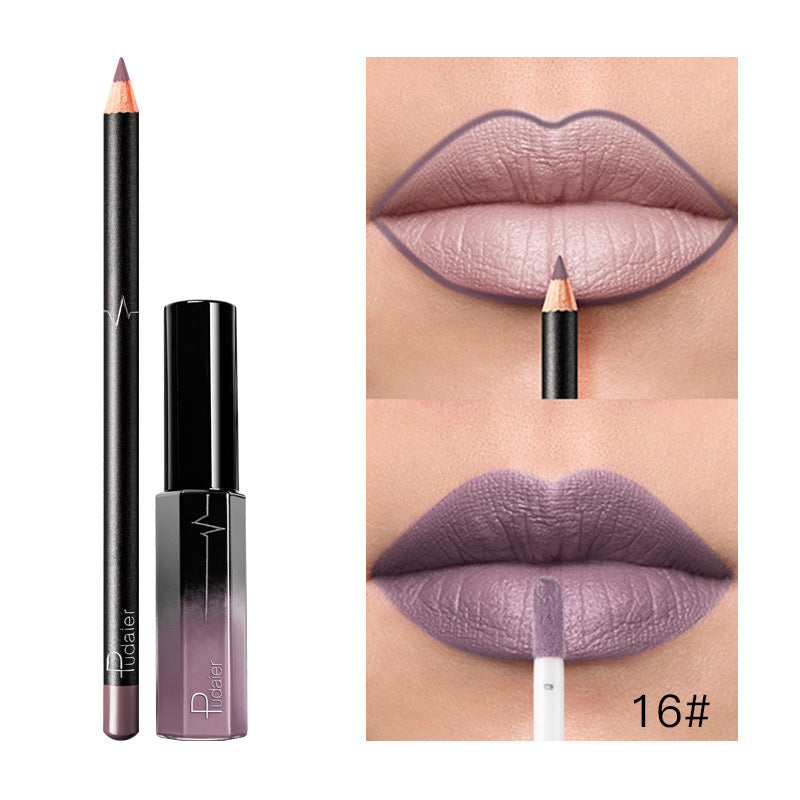 Pudaier 36 Color Matte Lip Gloss Lip Liner Matte Matte Lip Glaze Lipstick Pencil - V.I.P Digital Presence