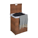 Laundry Hamper With Lid PE Rattan Powder Coating Frame Clothes Hampers with 02 Removable Bags, 100L, Brown Color - V.I.P Digital Presence
