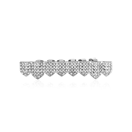 Real gold electroplated gold tooth set eight tooth full diamond hip hop tooth set tee grills - V.I.P Digital Presence