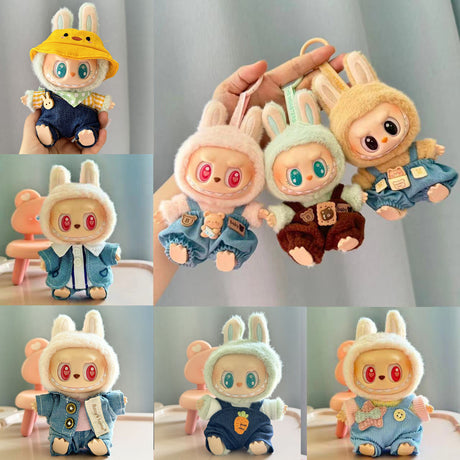 [Clothes Only] 1st/2nd generation Labubu clothes pendant Labubu sitting party baby clothes teddy bear suspenders cute pants - V.I.P Digital Presence