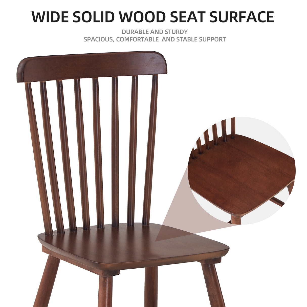 4 dining chairs, walnut wood, rubberwood material, dining chairs, solid wood chairs, solid wood dining table chairs - V.I.P Digital Presence