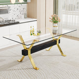 Dining table Modern tempered glass dining table Large modern office desk - V.I.P Digital Presence