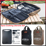 Camping Kitchen Set 8pcs Camping Outdoor Cookware Kit Stainless Steel Camping Tool Travel Set And Utensil Organizer Storage bag - V.I.P Digital Presence