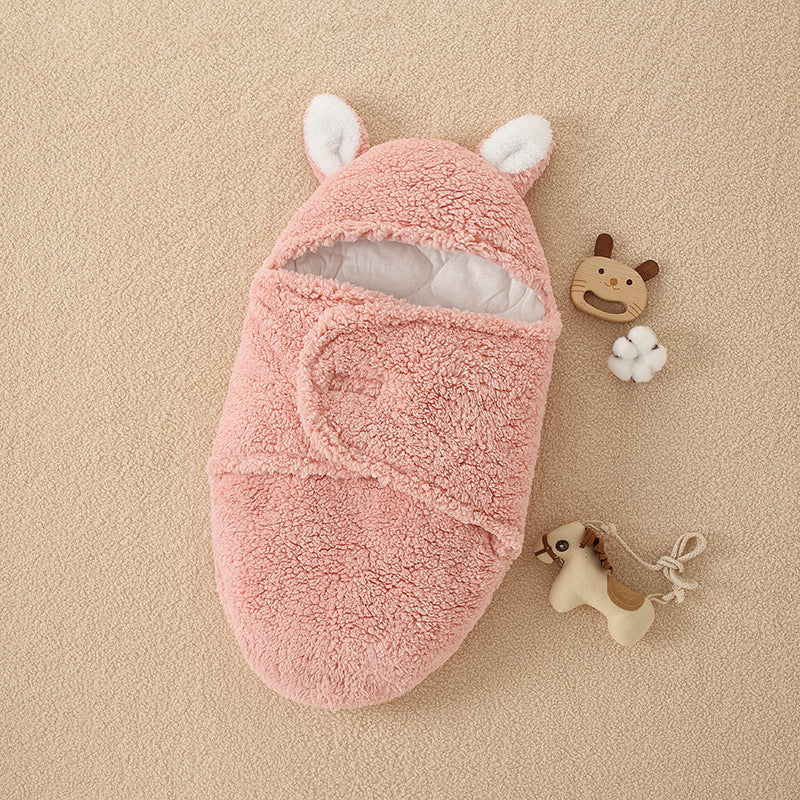Productos para madres e hijos, edredón de terciopelo de cordero para recién nacidos, edredón para bebé, saco de dormir grueso con piernas divididas para otoño e invierno, edredón para bebé 