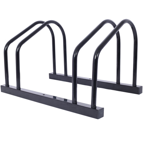 2 bicycle parking racks 22-28 inch wheel supports, maximum tire width 2.15 inches, black painted - V.I.P Digital Presence