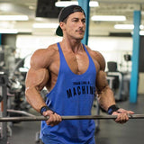 Bodybuilding and fitness vest printed with fine straps deep digging weightlifting pure cotton vest training suit - V.I.P Digital Presence