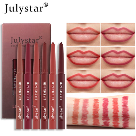 Lipstick Pink Six Pack Lipstick Pen Waterproof Matte Velvet Fog Rotary Lipliner - V.I.P Digital Presence