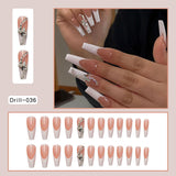 Long Wearing Nails 24 Pieces Of Finished Fake Nails Press On Nails French Ballet Manicure - V.I.P Digital Presence