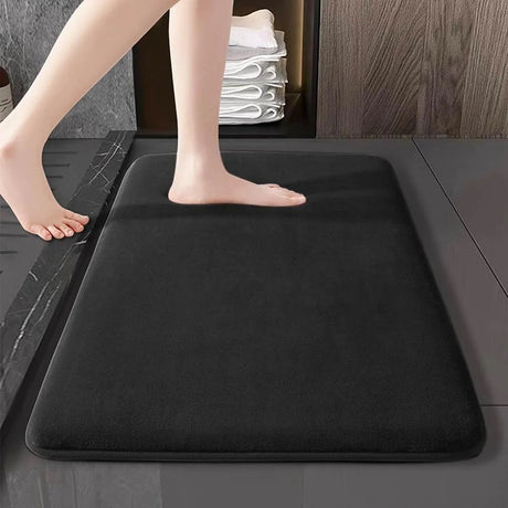 Thickened coral velvet solid color floor mat bathroom living room entrance water absorbing and non slip mat bedroom floor mat - V.I.P Digital Presence