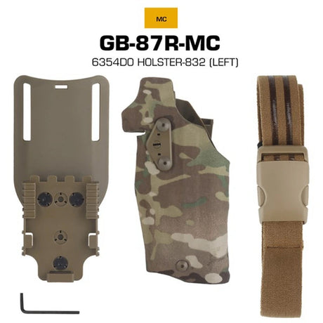 6354DO Left - handed Tactical Pistol Glock 17 Holster with X300U - A QLS Adapter, Leg Shroud, Drop, and MHA Leg Strap Kit - V.I.P Digital Presence