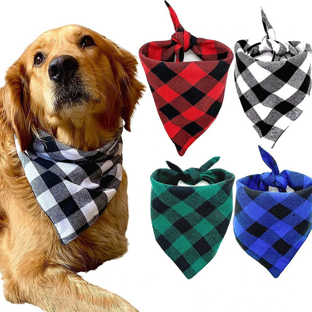 Dog Bandanas Large Pet Scarf Bandana For Dog Cotton Plaid Washable Bow Tie Collar Cat Puppy Triangular Scarf Bib Dog Accessories - V.I.P Digital Presence