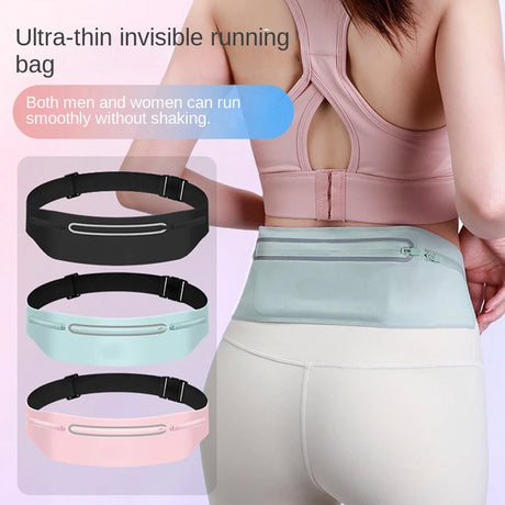 Outdoor sports running voltage waterproof waist bag Lycra ultra-thin skin friendly mobile phone three pocket large capacity wais - V.I.P Digital Presence