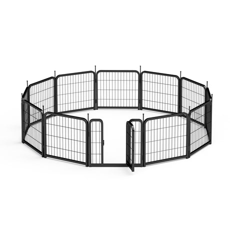 Outdoor 12 piece dog fence, 24 inch portable indoor game fence for small dog pets. Black, 22.2 inches wide x 23.6 inches high. - V.I.P Digital Presence