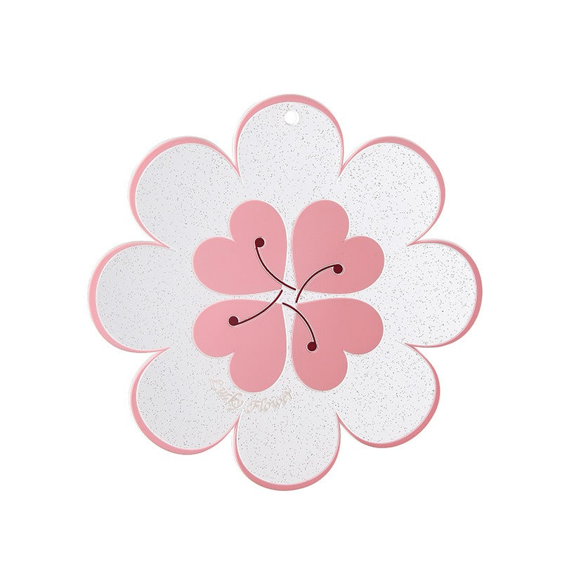 Lucky Flower Heat Insulation Mat Simple Wind Table Heat Insulation Mat Anti scalding Bowl and Dish Mat Household Plate Mat PVC Mat - V.I.P Digital Presence