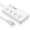 Regleta de enchufes inteligente, extensión con WiFi y múltiples tomas de corriente, 4 USB y 4 enchufes de CA con control individual de Tuya. 
