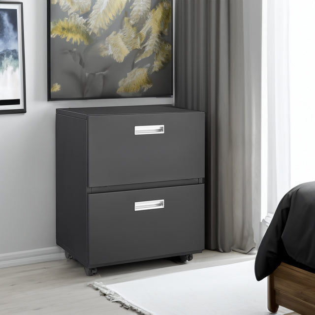 Office furniture Copier Cabinet black 2 door steel copier stand mobile pedestal file Printer Stand - V.I.P Digital Presence