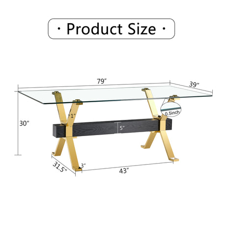 Dining table Modern tempered glass dining table Large modern office desk - V.I.P Digital Presence