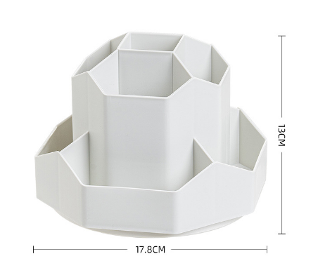 Large capacity rotatable pen holder plastic storage box rotating desktop stationery multifunctional office - V.I.P Digital Presence