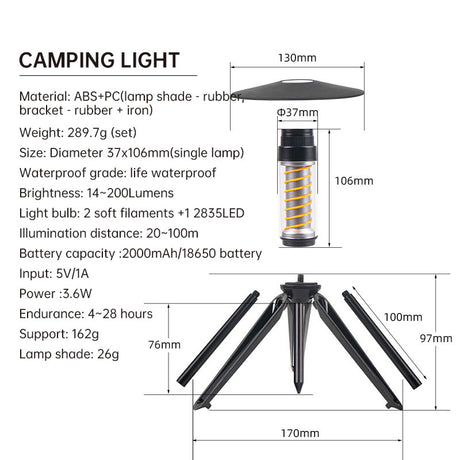 Outdoor Camping Light Portable Night Light Portable Flashlight Tripod Stand Lighting Lighthouse Marquee Tent Atmosphere Light - V.I.P Digital Presence