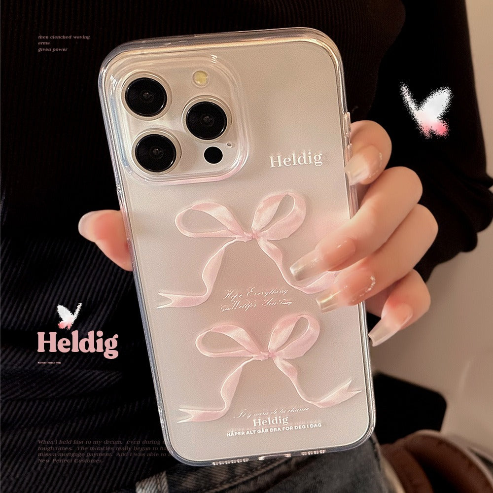 Sweet Pink Bow Apple 15 Phone Case 14 Transparent iPhone 13 Promax Silicone - V.I.P Digital Presence