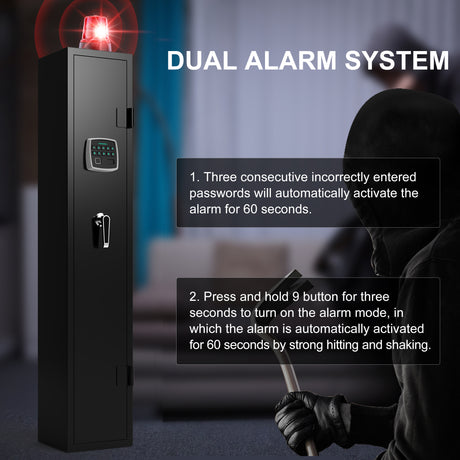 5 gun safes with 3 pistol pockets, quick access biometric adjustable heavy-duty gun rack mounted gun safes - V.I.P Digital Presence