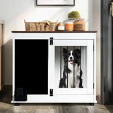 Doodle dog cage,kennel with 2 doors, dog crate interior furniture, heavy duty wooden dog cage for medium and small dogs, white - V.I.P Digital Presence