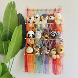 Simple decoration of shelves for children's rooms book ornaments wooden sticks 3-layer plush Bohemian toy storage net bag - V.I.P Digital Presence