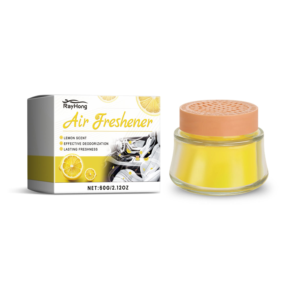 Lemon Fragrance Car Solid Balm, Car Air Fresh Light Fragrance Portable Car Balm - V.I.P Digital Presence