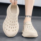Hollow hole shoes for men one foot sandals fashionable and casual soft soled toe wrapped beach shoes - V.I.P Digital Presence