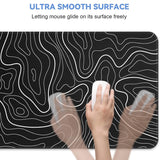 1 alfombrilla de ratón para juegos, alfombrilla de teclado grande de 31,5 x 11,8 pulgadas, alfombrilla de ratón topográfica en blanco y negro para teclado con antideslizante
